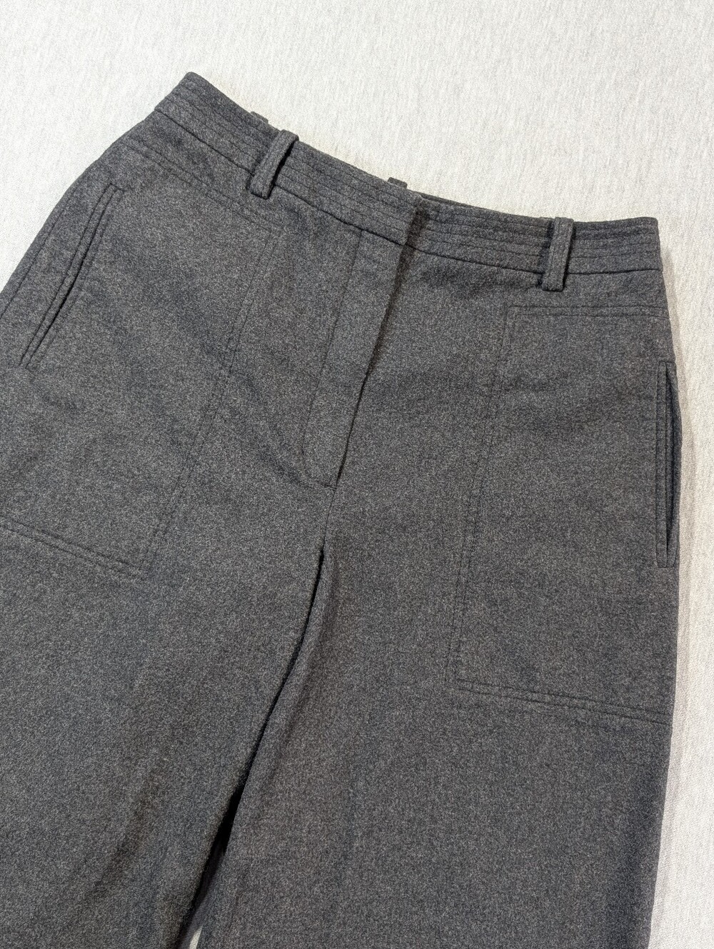 Wilfred Aritzia Sarthe Wide Leg Pants Women's 10 Grey Black Wool Cashmere Blend